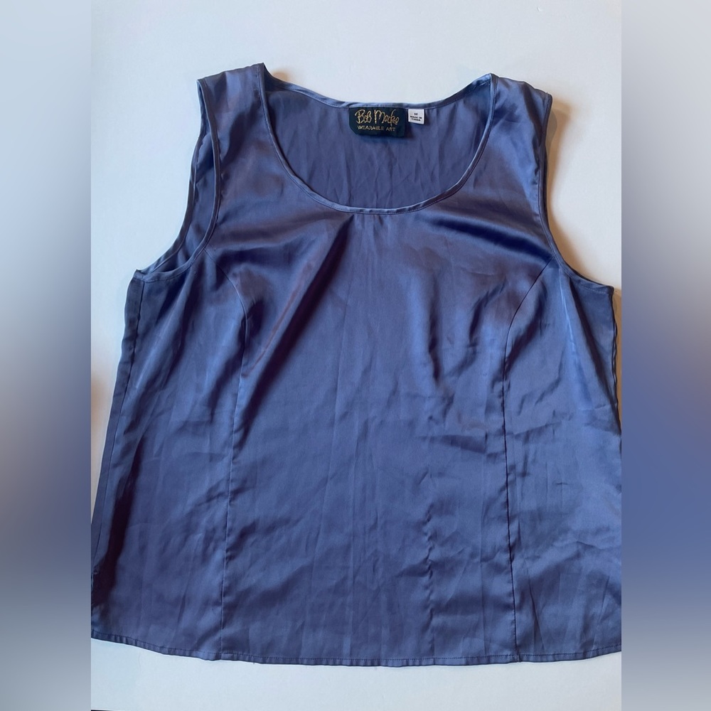 ⚡️2/$15 BOB MACKIE: Vintage Satin Tank Top Purple | Size M